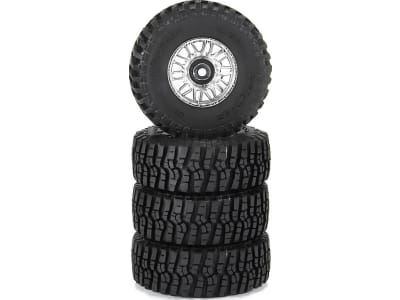 PRO1028810 Flat Iron F / R Tires Mounted 12mm Hex Chrome Diablo 4 for Arrma T