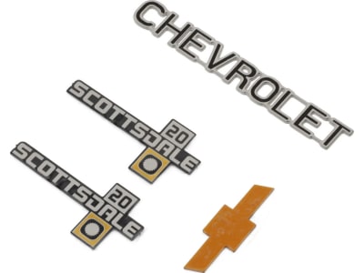 RC4ZS0112 Chevrolet K10 Scottsdale Metal Emblem Set  K20 