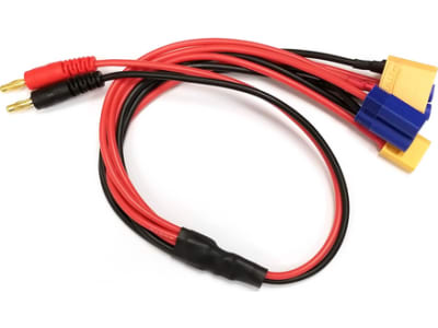 RCE1661 4-Function Charge Adapter to Male 4mm Bullets  Xt60 Xt90 Ec3 Ec5