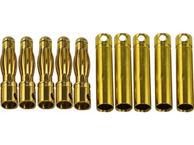 RCE1664 4mm Gold Plated Banana Plugs,  Male and Female 5 Pair