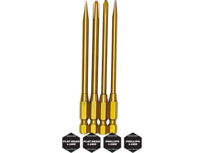 RCE7202 Titanium Phillips and Flat Tips Power Tool Replacements 4 pieces