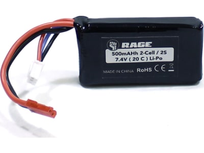 RGRA1152 7.4V 2S 500mAh LiPo Battery w / 