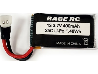 RGRA1189 1s 3.7v 400mah 25c LiPo Battery; Super Cub MX Micro Warbirds