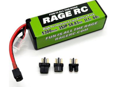 RGRLP53003S60U 5300mah 3s 11.1v 60c Hard Case LiPo Battery with Universal Conne