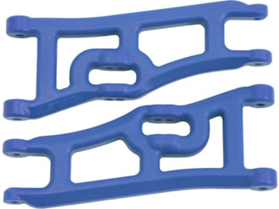 RPM70665 Wide Front A-arms Blue; Traxxas Rustler Stampede