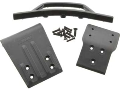 RPM80022 Front Bumper / Skid Plate Black: Slash 4x4