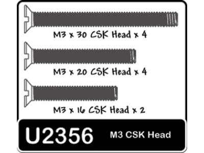 SCHU2356 SPEED PACK - M3x16-30 Csk Screws pk12