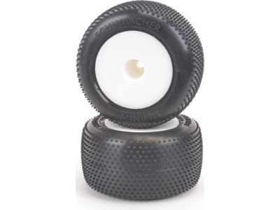 SCHU6881 Mini Pin - Silver - Truck Tyre - Pre-Glued Pr