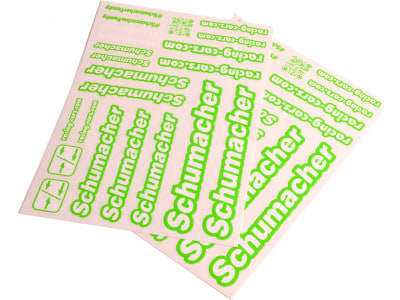SCHU8588 Schumacher Decal Sheet - Neon Green - Pk2