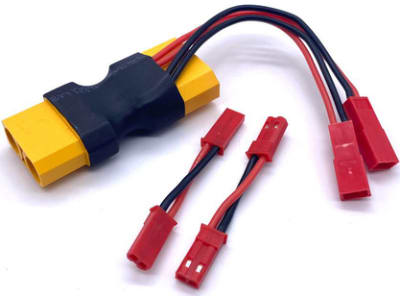 SEHREEFS122 Xt90 Dual Jst Connector W /  2 Male-Male Adaptors