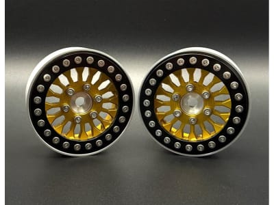SEHREEFS240 1.9 Shield Aluminum Rock Crawler Beadlock Wheels W / Reef Hubs and R