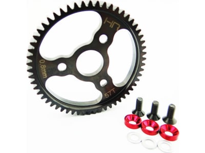 SJT257 Steel Spur Gear  57t 0.8 Mod  Red  - TRA