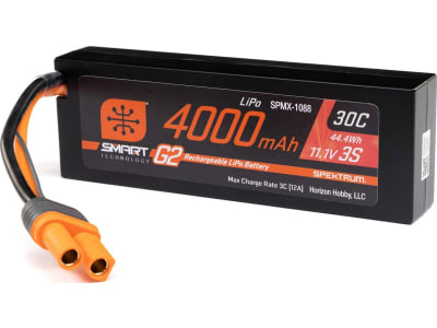SPMX-1088 11.1v 4000mah 3s 30c Smart G2 Hardcase LiPo Battery: Ic5