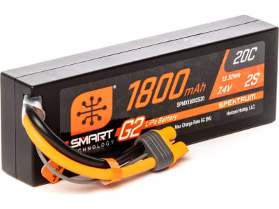 SPMX18002S20 1800mah 2s 7.4v Smart G2 LiPo 20c Hard Case; Ic3