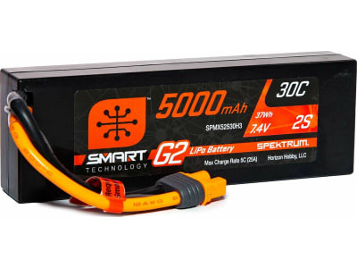 SPMX52S30H3 5000mAh 2S 7.4V Smart G2 LiPo 30C Hard Case; IC3