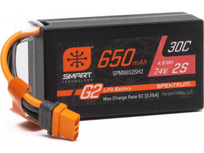 SPMX652SH2 650mah 2s 7.4v Smart G2 30c LiPo; Ic2