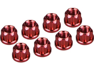 SXTY23N02 Red Aluminum M2 Flanged Wheel Nuts SCX30
