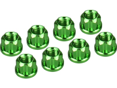 SXTY23N05 Green Aluminum M2 Flanged Wheel Nuts SCX30