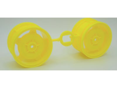 TAM0440339 Rear Buggy Wheels: Tt-02b Fluorescent Yellow  2 Pieces 