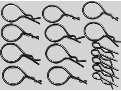 TAM50197 Black bent Body Clips 22.3mm long .89mm wire  8 