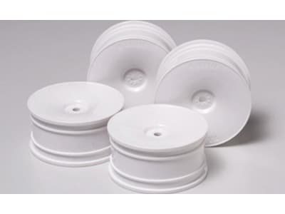 TAM53914 RC White Dish Wheel 4pcs - 26mm Width Offset 0