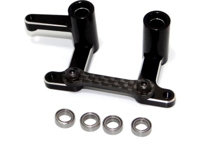 TE48G01 Aluminum / CF Steering Bellcranks and Draglink - Tra Ban Rus 2WD S