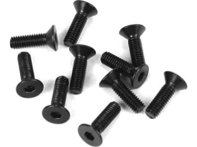 TKR1323 M3x10mm Flat Head Screws  black 10 pieces 