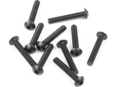 TKR1408 M3x18mm Button Head Screws  Black 10 Pieces 