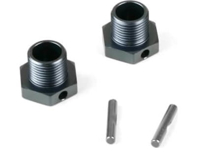 TKR9674 Wheel Hubs +1mm offset 17mm gun mtl ano w / pins2 pieces