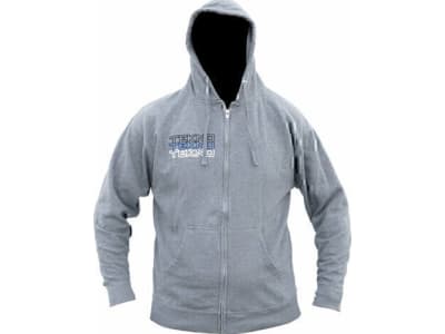 TKRHOODIE07L Tekno RC Zippered Hoodie  Stacked Logo Gray  L