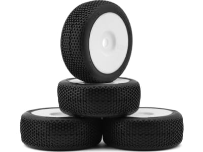TZO-TZ601S-W 601 1 / 8 Buggy Pre-Glued Tire Set  White   4   Soft 