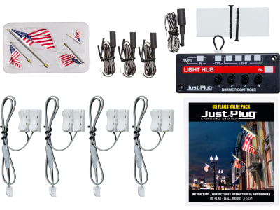 WOOJP5924 Wall Mount Flag with Spotlight Value Pack