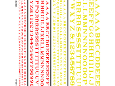WOODT504 Railroad Roman Letters Red / Yellow