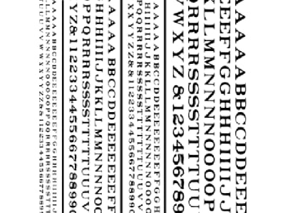 WOODT505 Railroad Roman Letters Black