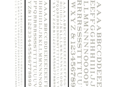 WOODT506 Railroad Roman Letters White