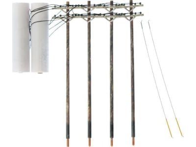 WOOUS2251 N Wired Poles Double Crossbar