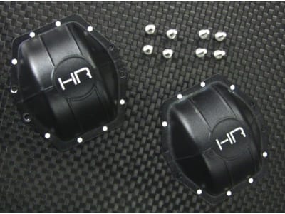WRA12C01 Aluminum Ar60 Axle Diff Covers  Black  - Axial Yeti Wraith Ax10