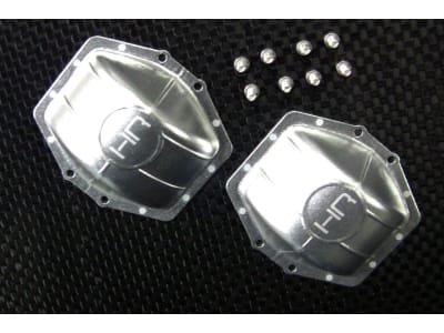 WRA12C08 Aluminum Ar60 Axle Diff Covers  Silver  - Axial Yeti Wraith Ax10