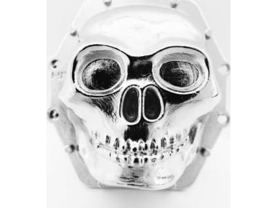WRA12CT08 Metal Skull AR60 Diff Cover  Chrome  - Axial Yeti Wraith AX10