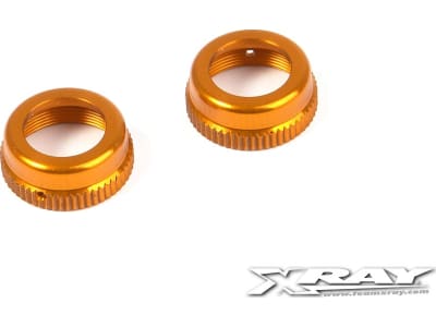 XRA308353-O XRAY T4 Alum. Shock Cap Nut with Vent Hole - Orange  2 