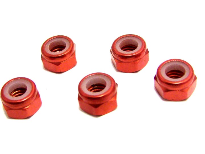 Xspede LNM503 M5 Aluminum Locknuts with Nylon Inserts 5 Orange