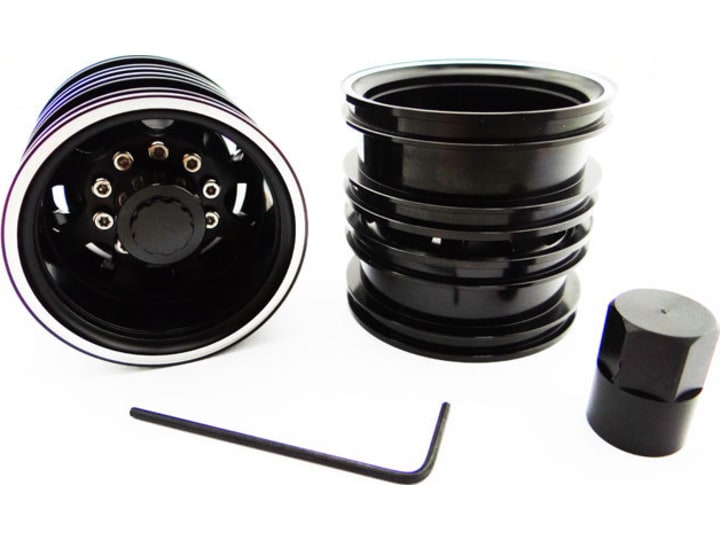 Xspede TTR113R01 Black Aluminum 1 / 14 Tamiya Tractor Rear Wheels