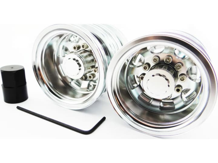 Xspede TTR113R08 Silver Aluminum 1 / 14 Tamiya Tractor Rear Wheels