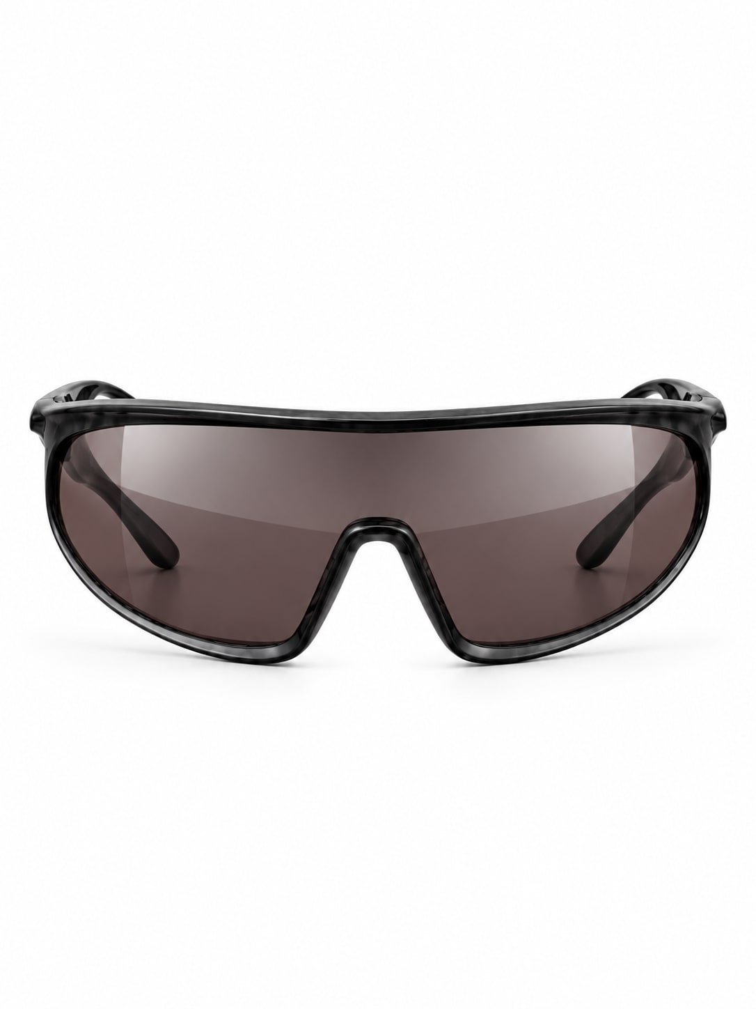 BLACK SMOKE BROWN SPORTS SHIELD SUNGLASSES