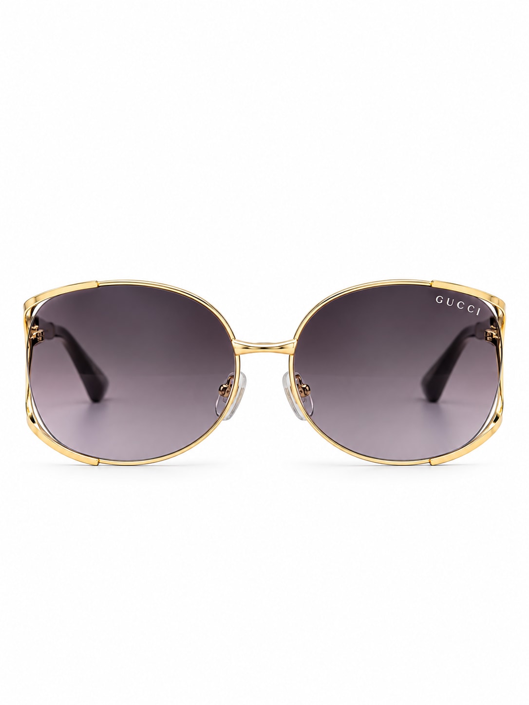 GUCCI GOLD PURPLE OVAL SUNGLASSES