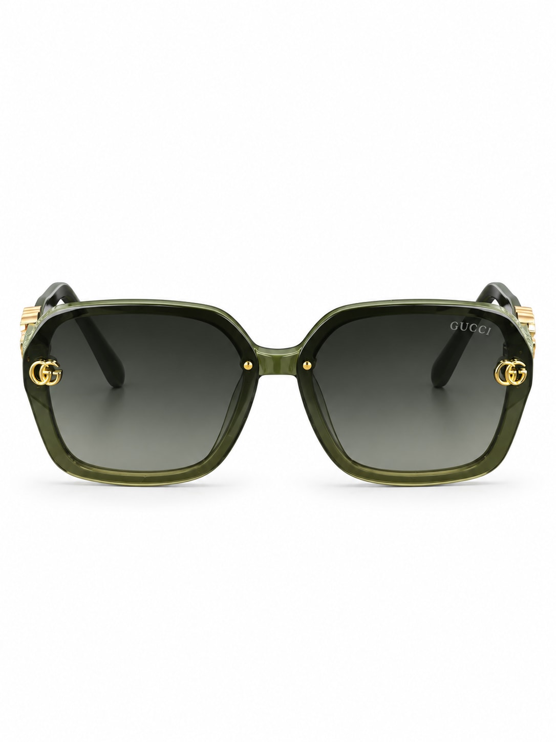 GUCCI OLIVE GREEN SQUARE SUNGLASSES