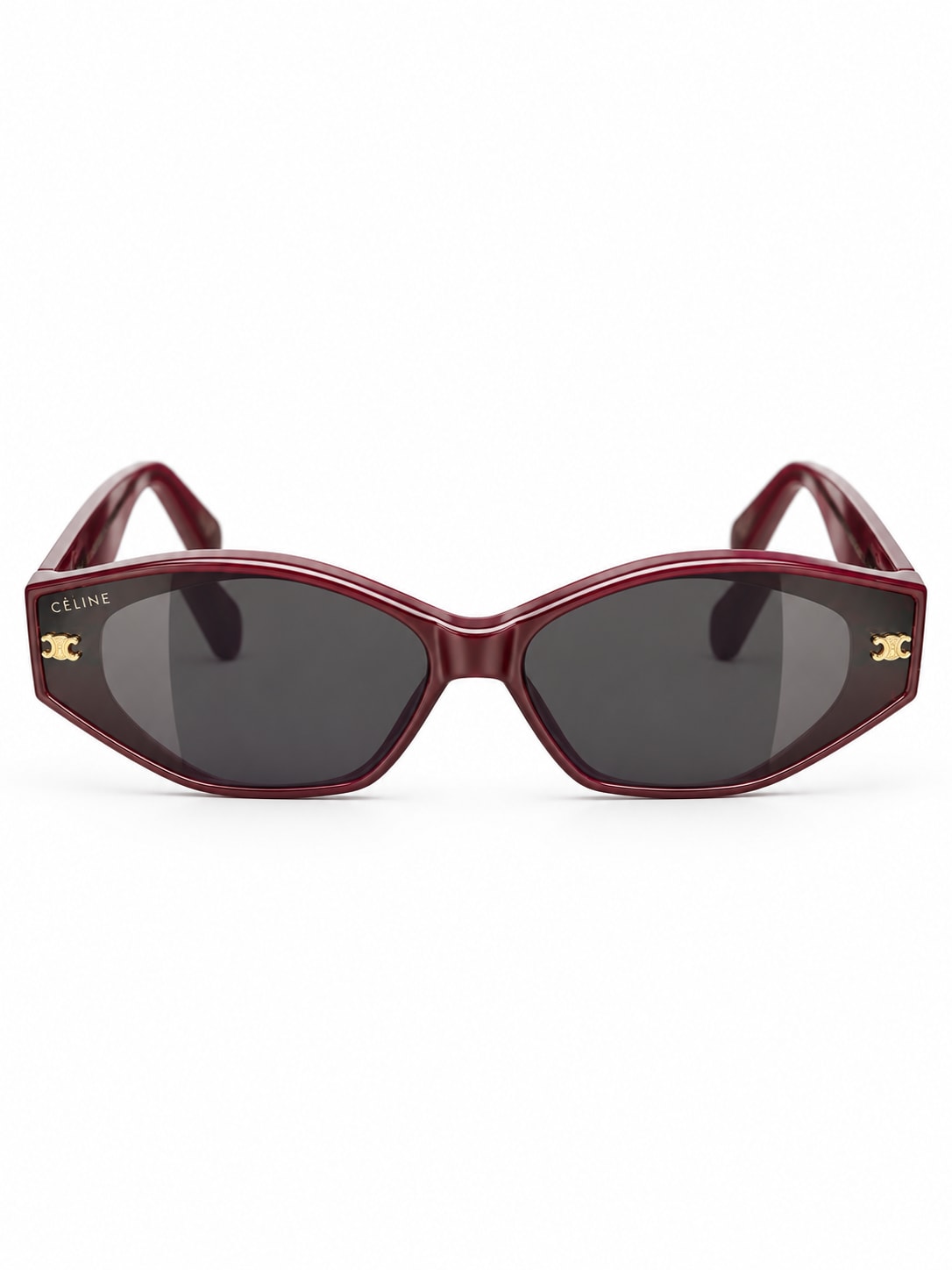 CELINE BURGUNDY ANGULAR CAT EYE SUNGLASSES