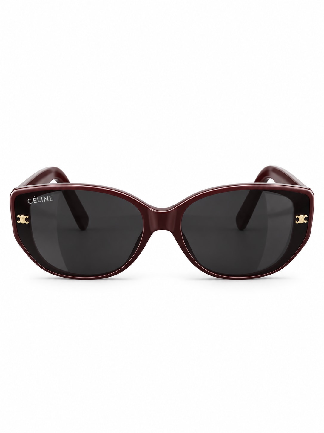 CELINE BURGUNDY ROUNDED SQUARE SUNGLASSES