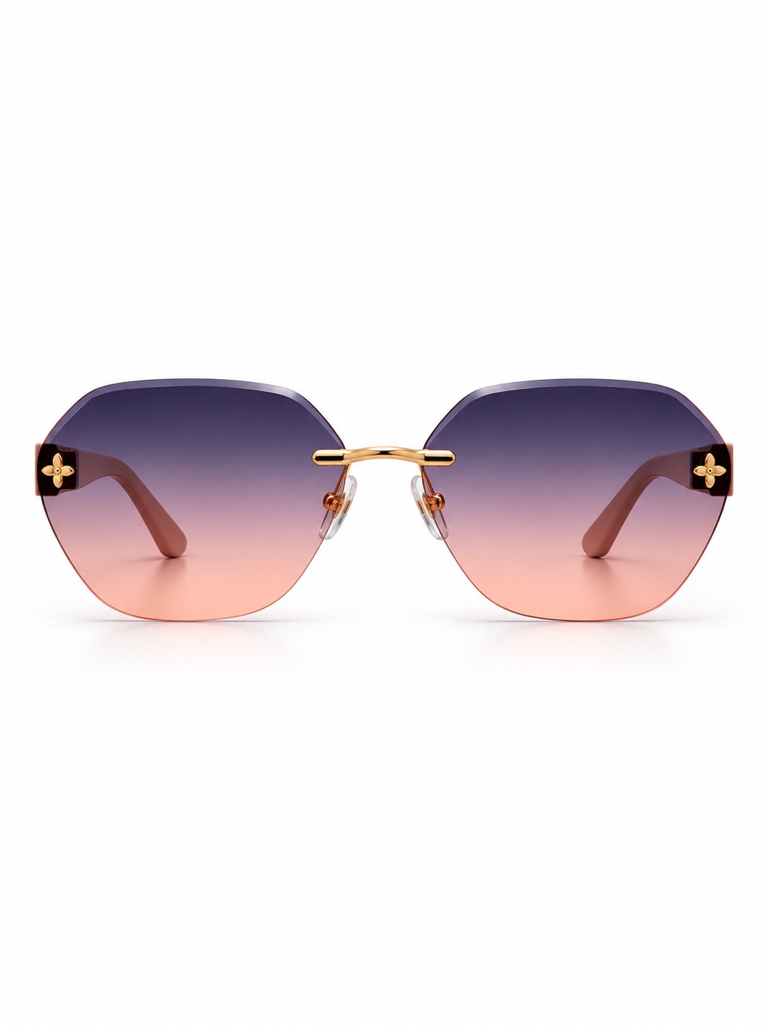 LOUIS VUITTON PURPLE-ROSE RIMLESS PINK-TEMPLE SUNGLASSES
