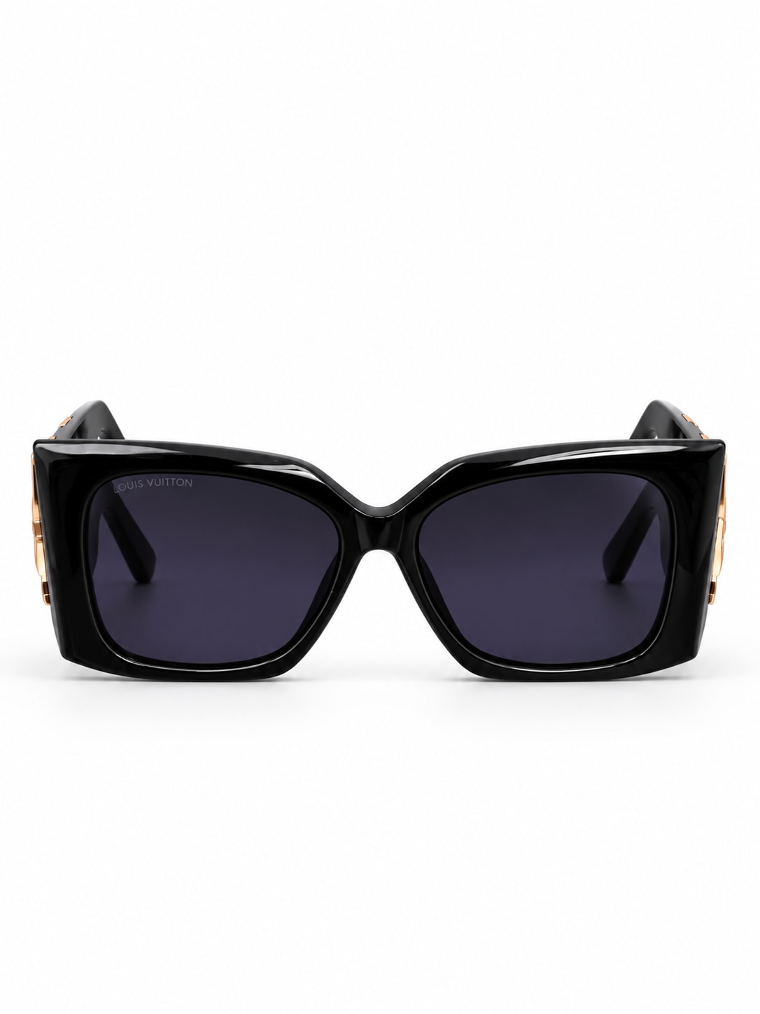 LOUIS VUITTON BLACK CAT-EYE PURPLE-LENS SUNGLASSES
